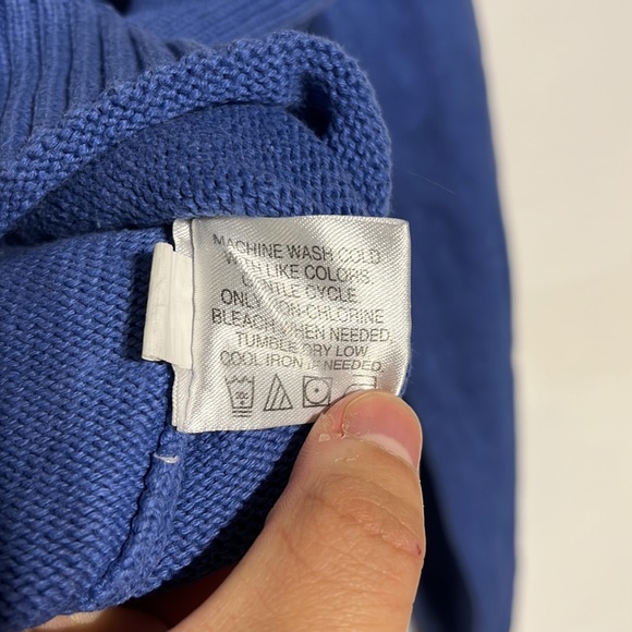 Vintage Polo Ralph Lauren Blue Embroidered Detail Quarter Zip Size L - Picture 7 of 8